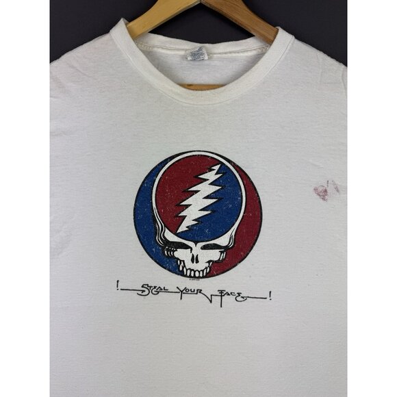 Vintage Y2K Grateful Dead Steal Your Face Band Tee Promo Rare Skull White XL Tee - Picture 3 of 16
